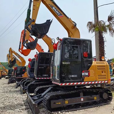 41.1 kW Excavateur Sany SY75C d'occasion cylindre hydraulique d'origine mini-excavateur d'occasion