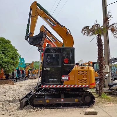 Excavatrice Sany SY75C abordable avec une capacité de seau de 0,32 M3 et moins d'heures de travail