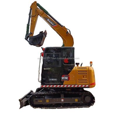 Excavateur original utilisé Sany Sy 75c 9 tonnes Poids de fonctionnement Excavateurs hydrauliques