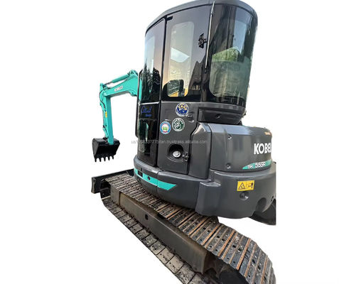 Excavateur Kobelco SK55SR d'occasion avec pompe hydraulique d'origine et peu d'heures de travail