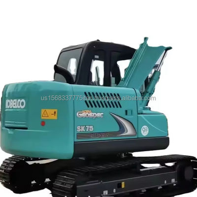 Excavateur hydraulique à rampe de 42 kW Kobelco SK75-8 d'occasion avec soupape hydraulique originale