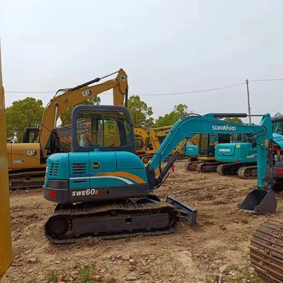 6T utilisé vers le soleil SWE60E Excavateur hydraulique Crawler Backhoe Mini-excavateur avec 0.5M3 Seau