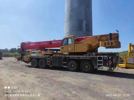 Excellente performance utilisée SANY grue de 80 tonnes avec des heures de travail réduites et max. hauteur de levage 4,5 m