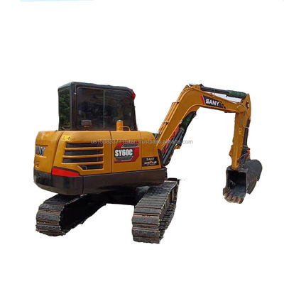 Excavateur Sany SY60C d'occasion de 6 tonnes avec soupape hydraulique d'origine et en excellent état