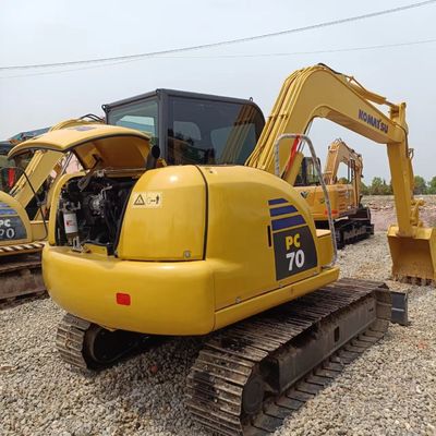Excavateur PC70 Komatsu d'occasion avec cylindre hydraulique d'origine et capacité de seau de 0,2 M3