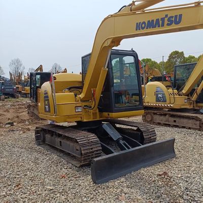 Excavateur PC70 Komatsu d'occasion avec cylindre hydraulique d'origine et capacité de seau de 0,2 M3