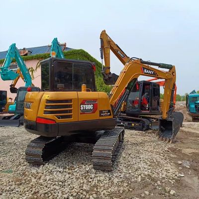 Petite machine de construction Sany SY60C Excavateur d'occasion avec une capacité de seau de 0,25 M3