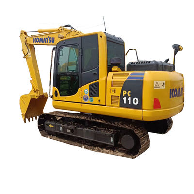 Excavateur PC110 Komatsu d'occasion avec 0 à 2000 heures de travail et cylindre hydraulique d'origine
