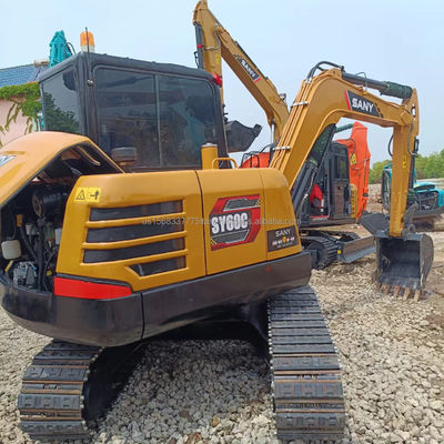 Excavateur Sany SY60C d'occasion avec une capacité de seau de 0,28 M3 et un poids de machine de 6000 kg