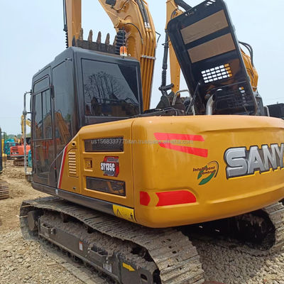 Excavateur Sany SY135C d'occasion avec une capacité de seau de 0,6 M3 et une soupape hydraulique d'origine